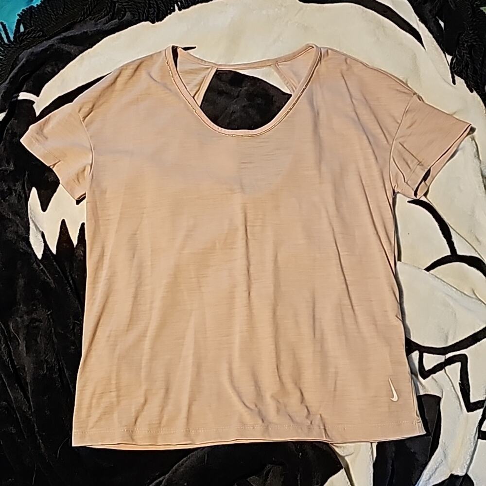 Nike yoga‎ Dry Fit light pink open back athletic shirt large